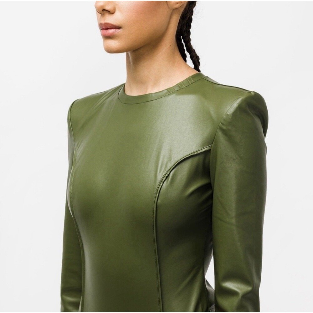 Adidas x Ivy Park Beyoncé Padded Faux Leather Body Suit Wild Pine Size XL - Picture 2 of 16